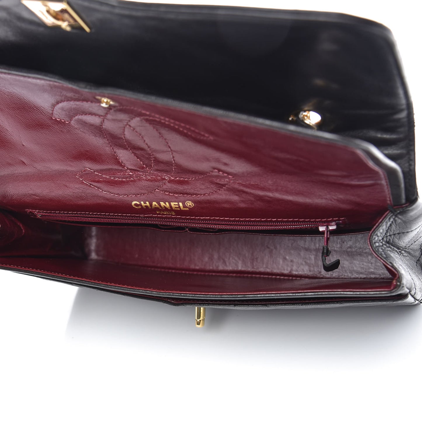 Lambskin Quilted Medium Double Flap Black