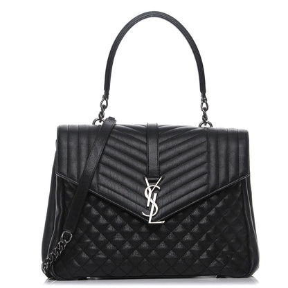 Saint Laurent Sheepskin Tri-quilt Monogram Large College Satchel Black 1 of 9