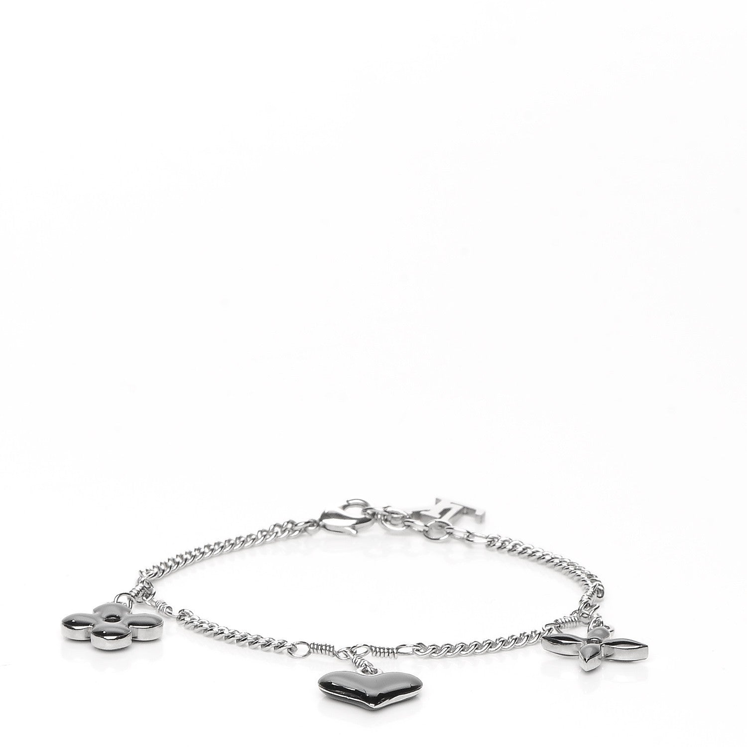 Louis Vuitton Sweet Monogram Charm Bracelet Silver Black 1 of 4