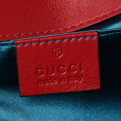 Gucci Velvet Matelasse Mini GG Marmont Shoulder Bag Hibiscus Red 8 of 9