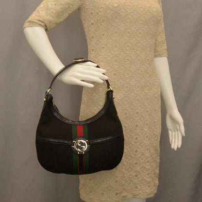 Gucci Monogram Reins Hobo Black 2 of 8