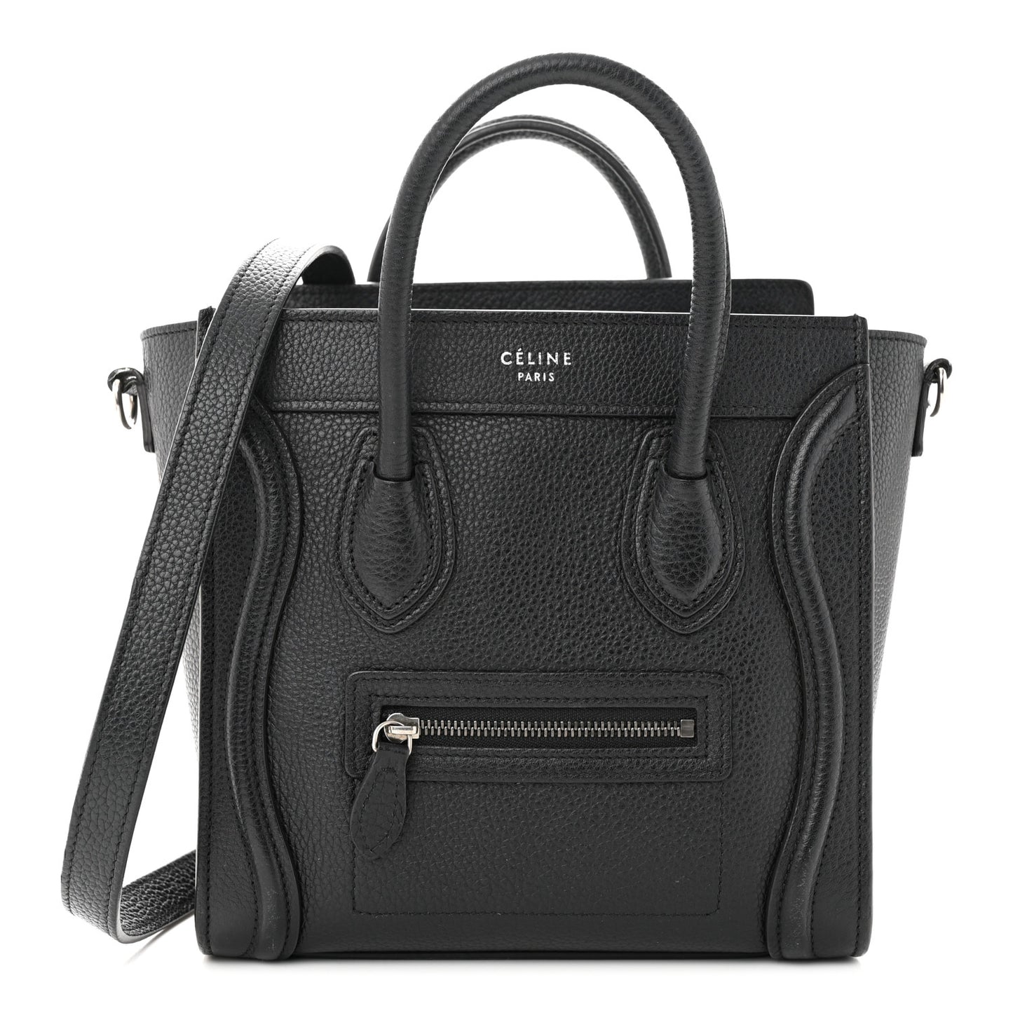 Drummed Calfskin Nano Luggage Black