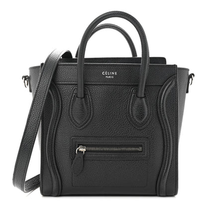 Celine Drummed Calfskin Nano Luggage Black 1 of 13