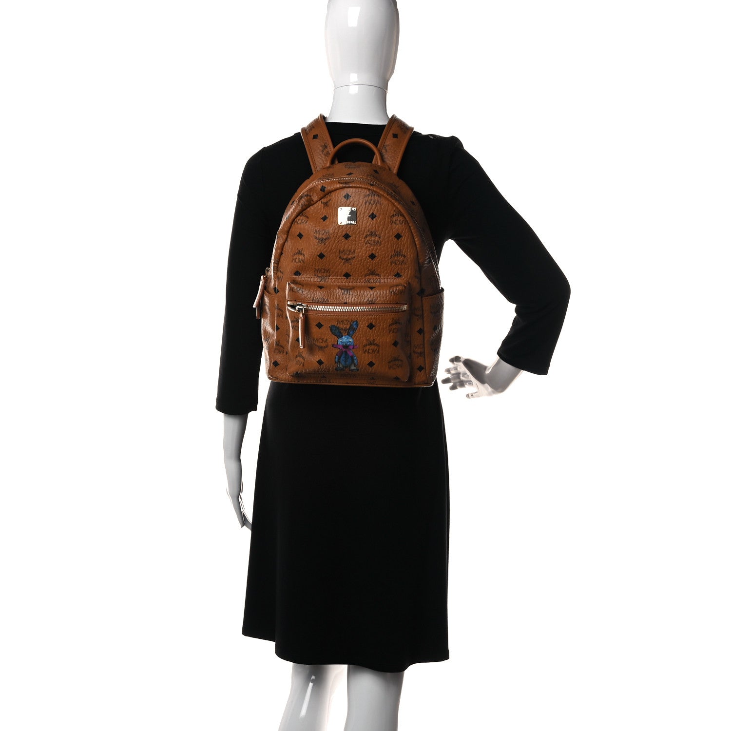 MCM Visetos Small Stark Rabbit Backpack Cognac 2 of 9