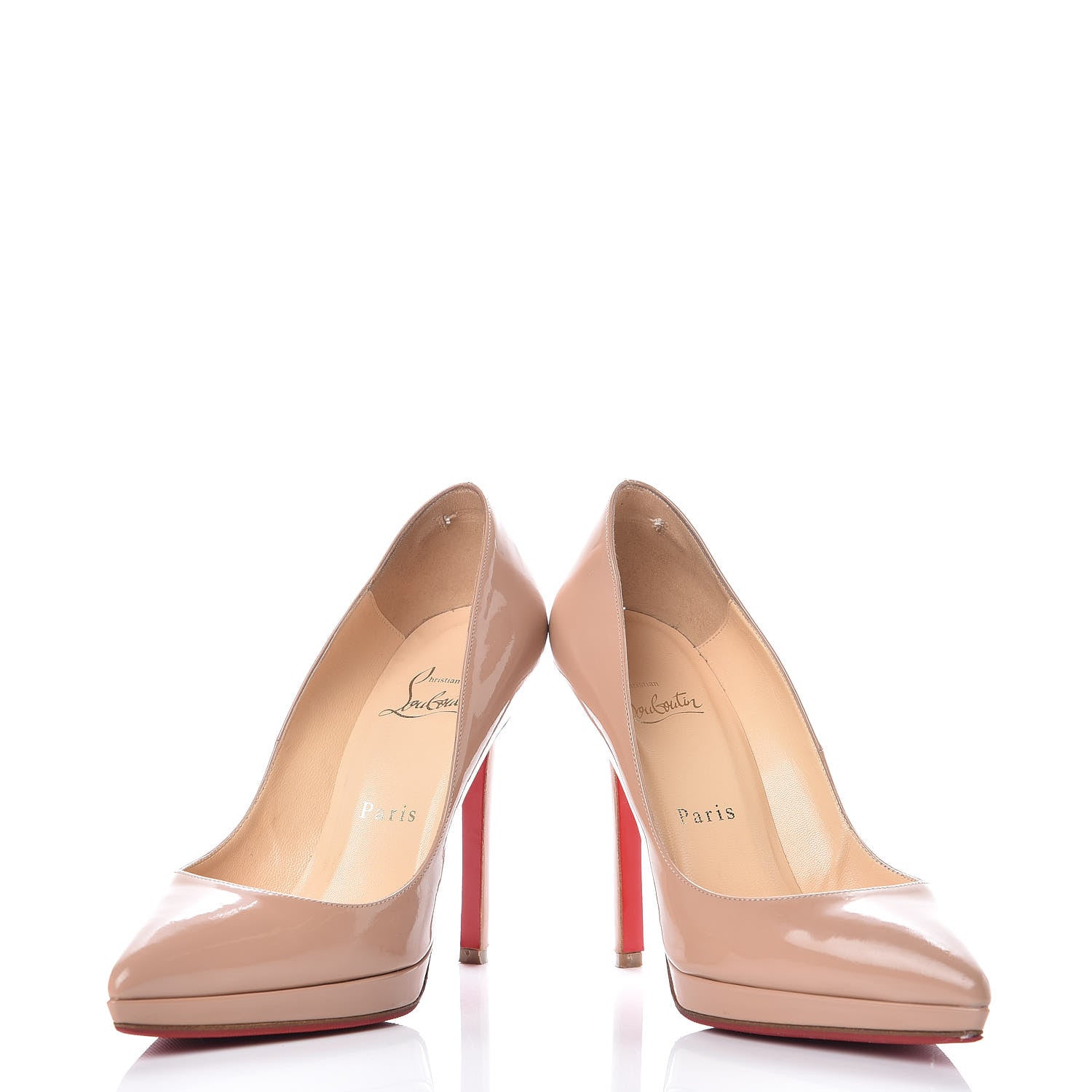 Christian Louboutin Patent Pigalle Plato 120 Pumps 36 Nude 6 of 14