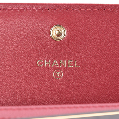 Chanel Goatskin Quilted 19 Flap Wallet Red 6 of 8