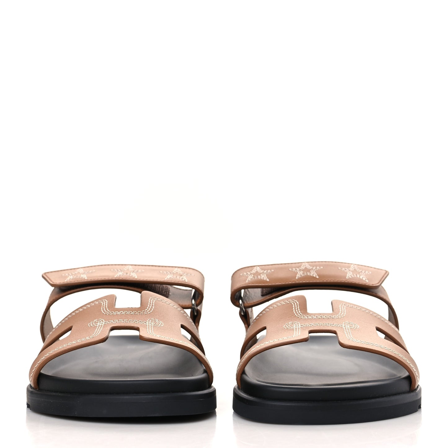 Calfskin Womens Embroidered Chypre Sandals 41 Naturel
