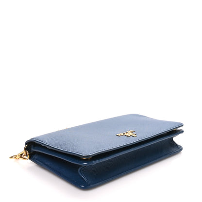 Prada Saffiano Metal Oro Mini Bag Bluette 4 of 9