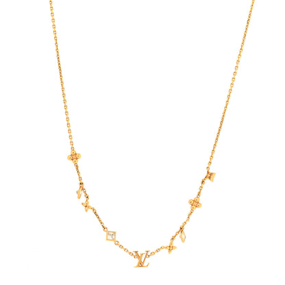 Louis Vuitton Metal Crystal LV In The Sky Necklace Gold 1 of 7
