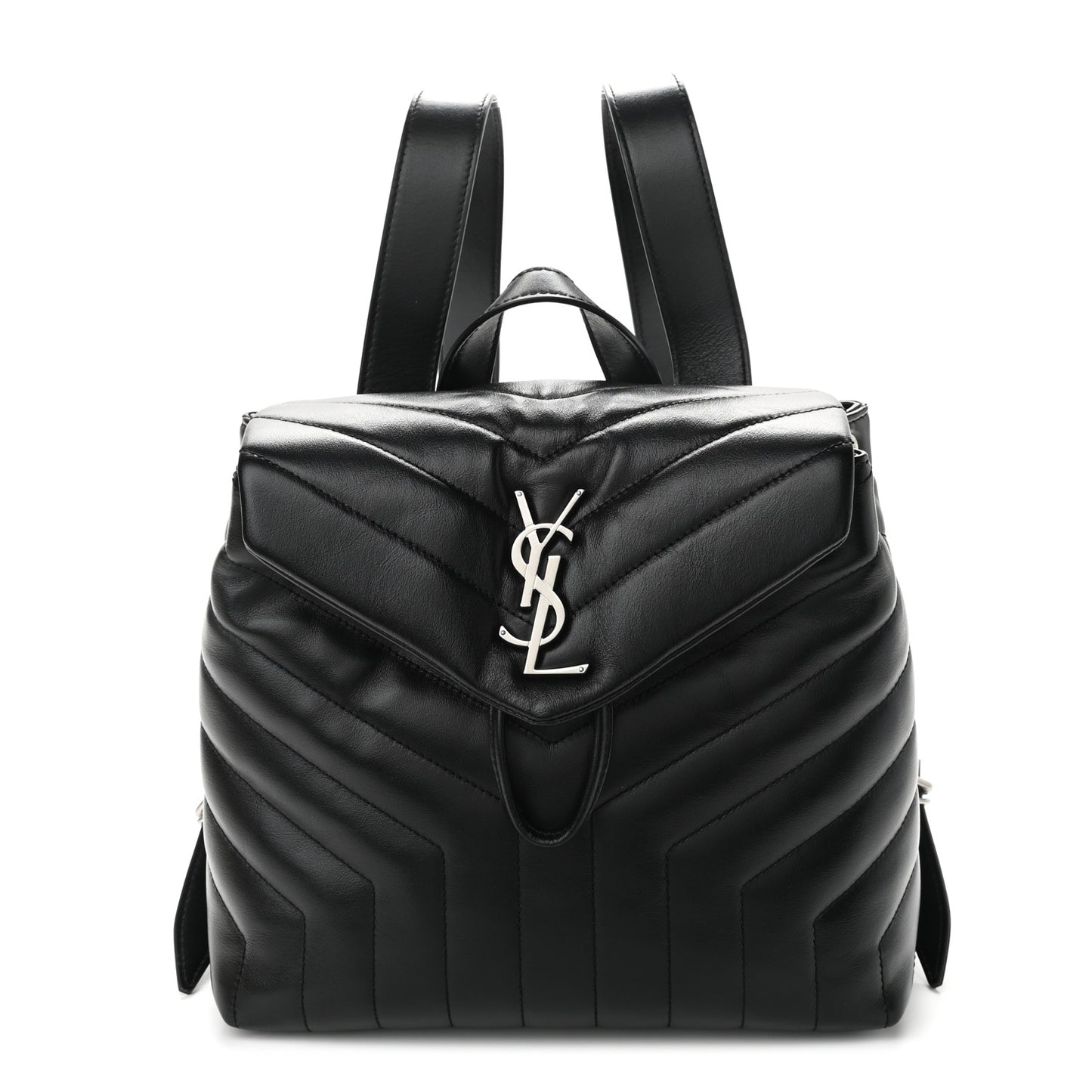 Calfskin Y Quilted Monogram Small Loulou Backpack Black