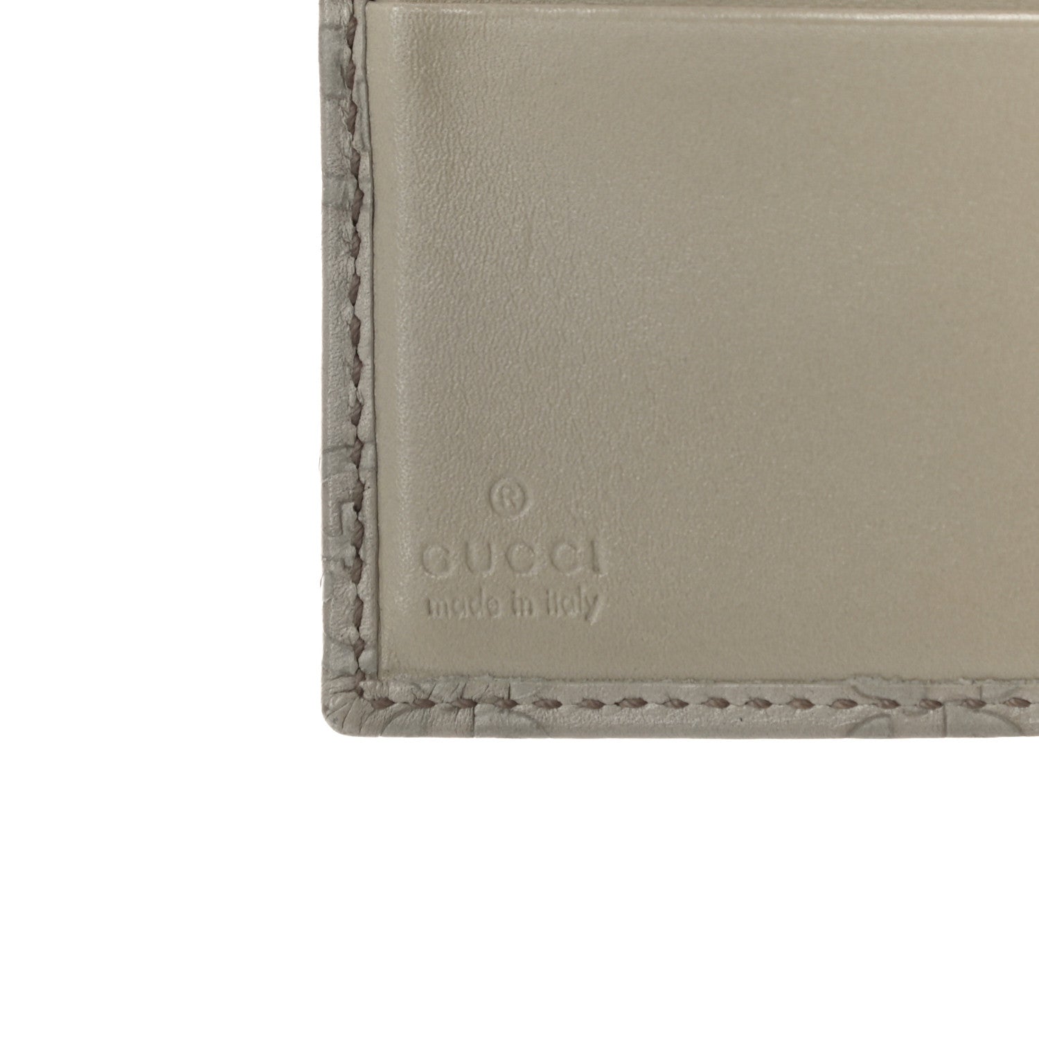 Gucci Guccissima Margaux Calfskin Metal Bar French Flap Wallet Mystic White 8 of 14