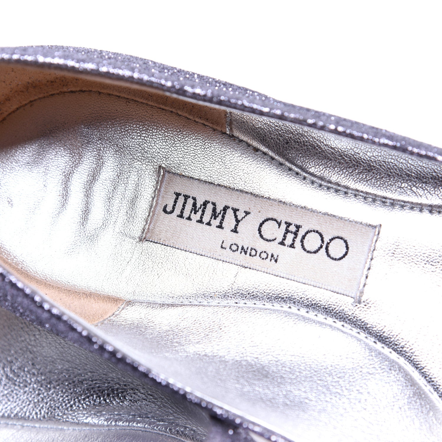 Jimmy Choo Glitter Flats 37.5 Gunmetal 7 of 13