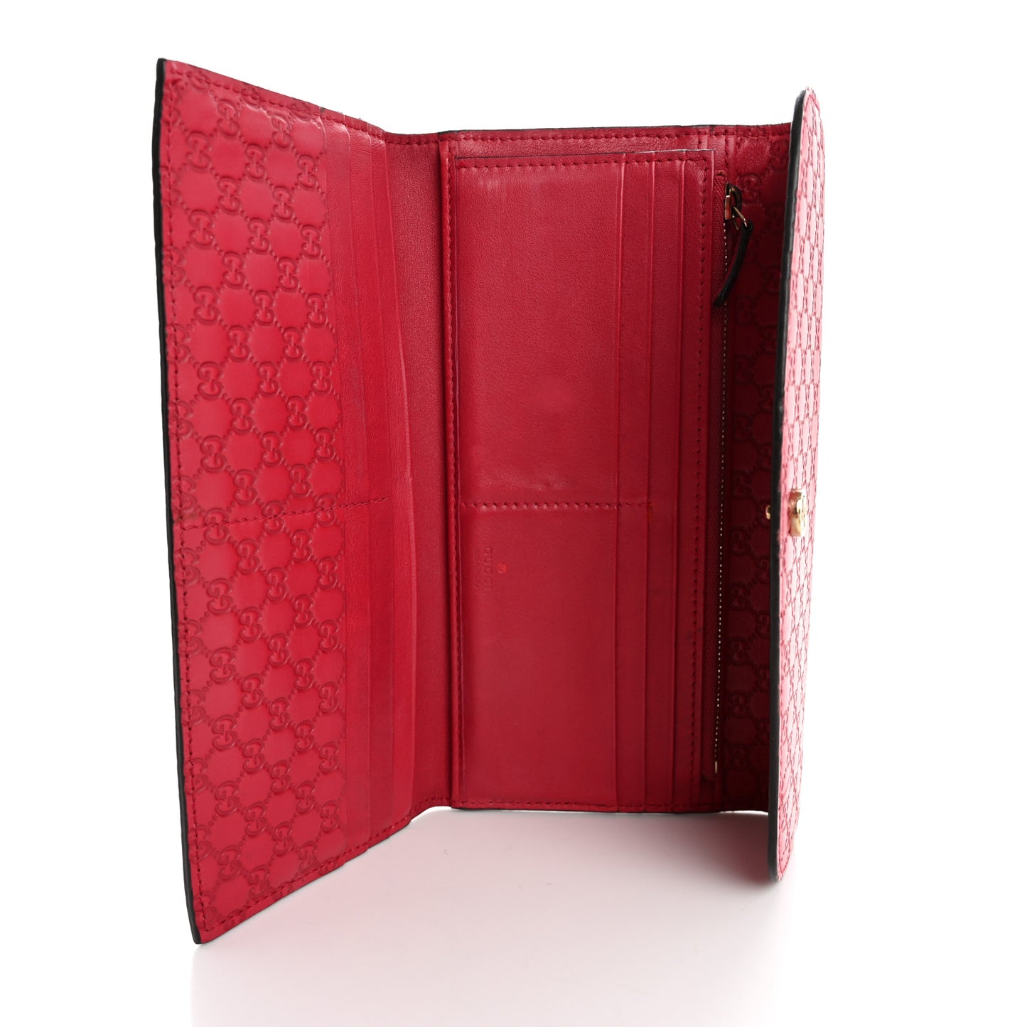 Microguccissima Interlocking G Continental Wallet Red