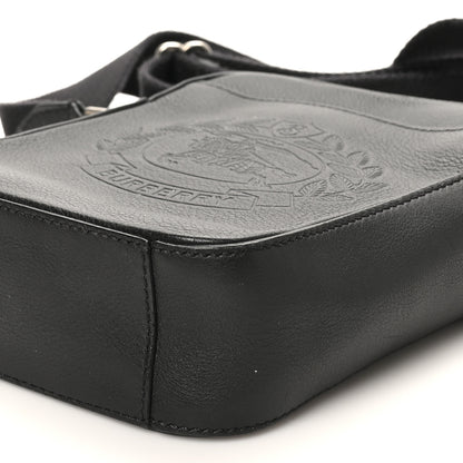Burberry Pebbled  Calfskin Embossed Thornton Messenger Bag Black 9 of 10