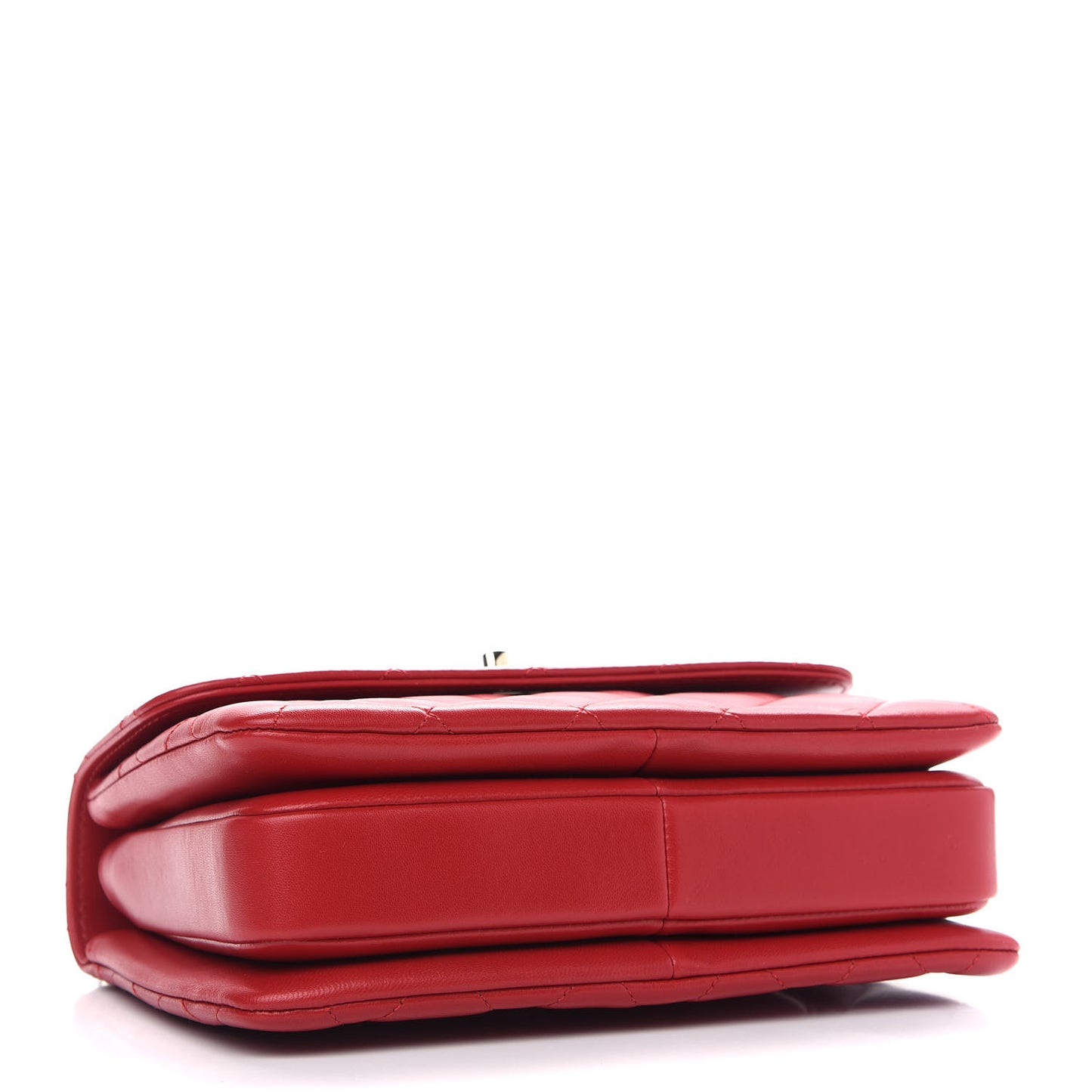 Lambskin Quilted Small Trendy CC Flap Dual Handle Bag Red