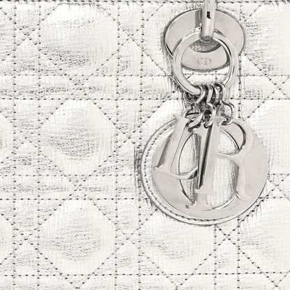 Christian Dior Metallic Grained Calfskin Cannage Small Lucky Badges My Lady Dior Silver 7 of 11