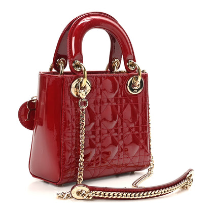 Christian Dior Patent Cannage Mini Lady Dior Red 3 of 11