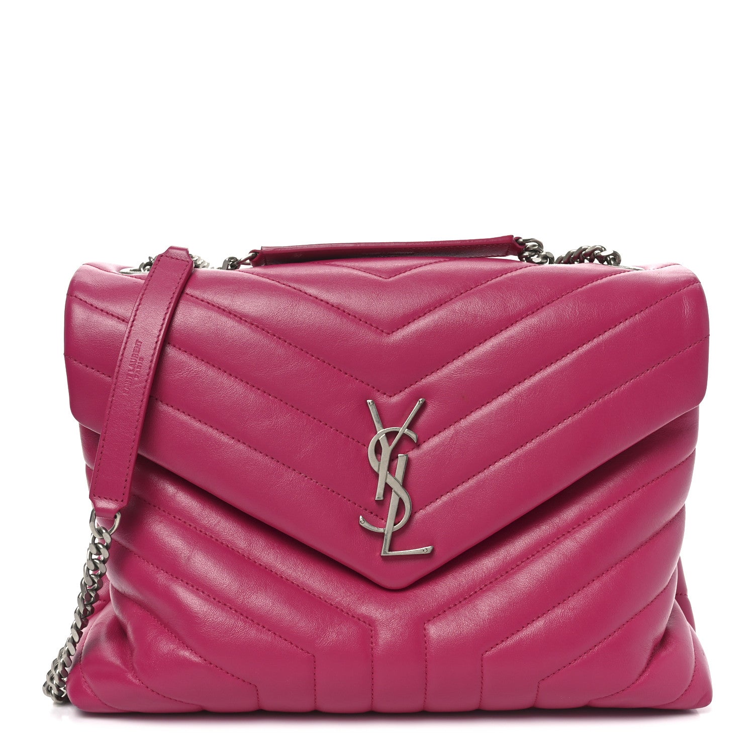 Saint Laurent Calfskin Y Quilted Monogram Medium Loulou Chain Satchel Freesia 1 of 11