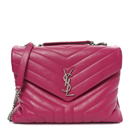 Saint Laurent Calfskin Y Quilted Monogram Medium Loulou Chain Satchel Freesia 1 of 11