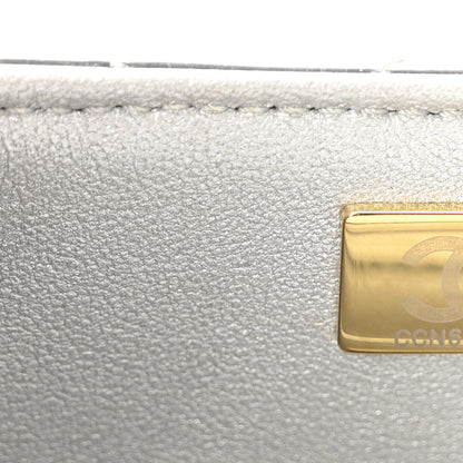 Chanel Mirror Calfskin Metallic Calfskin Quilted Hollywood Boulevard Mini Flap With Star Coin Purse Silver 8 of 11