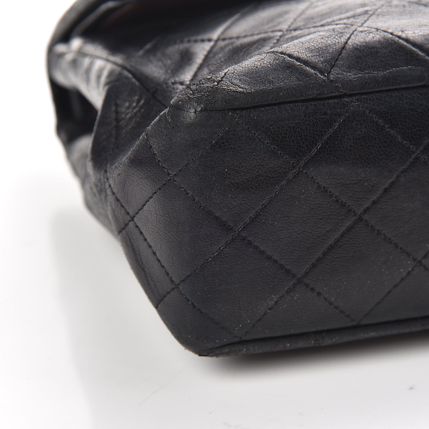 Lambskin Quilted Medium Double Flap Black