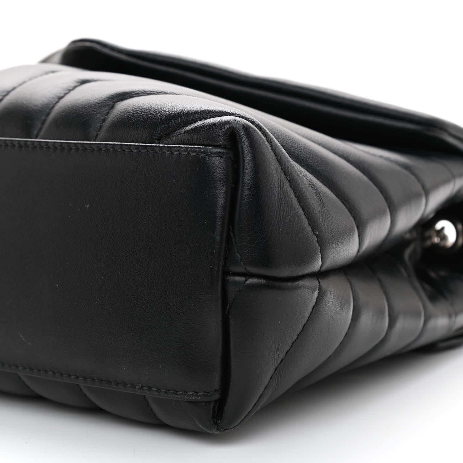 Saint Laurent Calfskin Y Quilted Monogram Small Loulou Chain Satchel Black 8 of 11