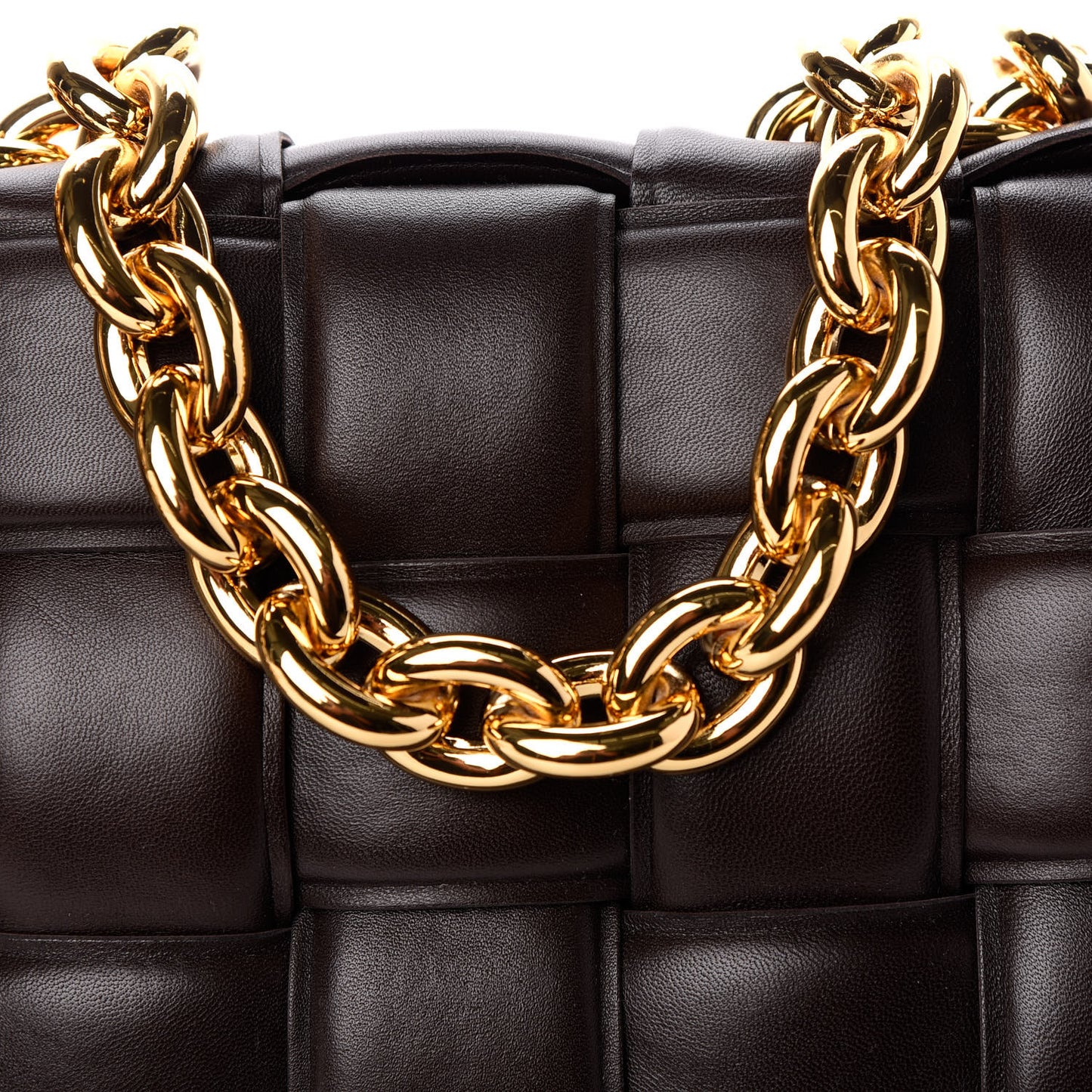 Lambskin Maxi Intreccio Padded Chain Cassette Crossbody Bag Black