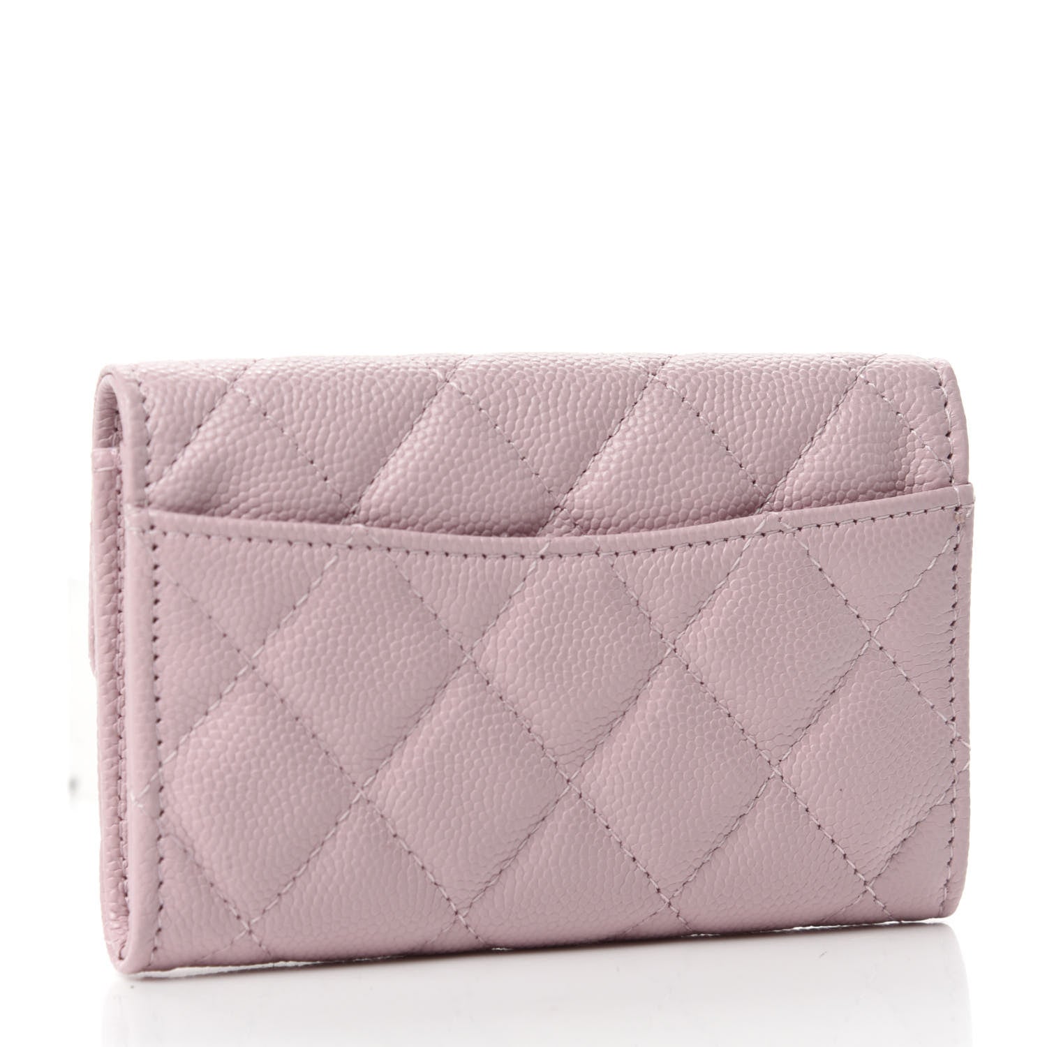 Chanel Caviar Quilted Flap Card Holder Wallet Light Pink 3 of 9