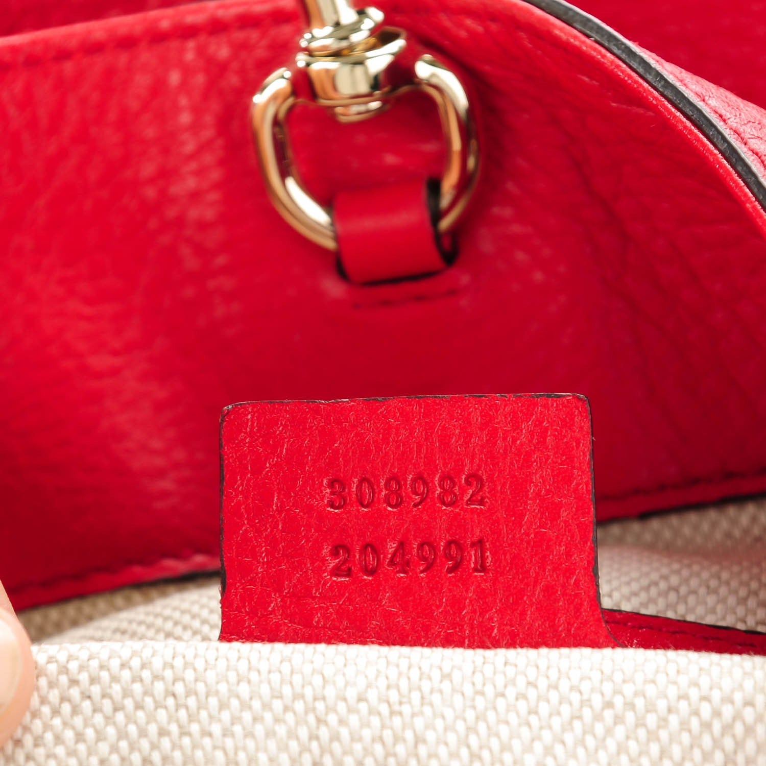 Gucci Pebbled Calfskin Medium Soho Chain Shoulder Bag Tabasco Red 7 of 7