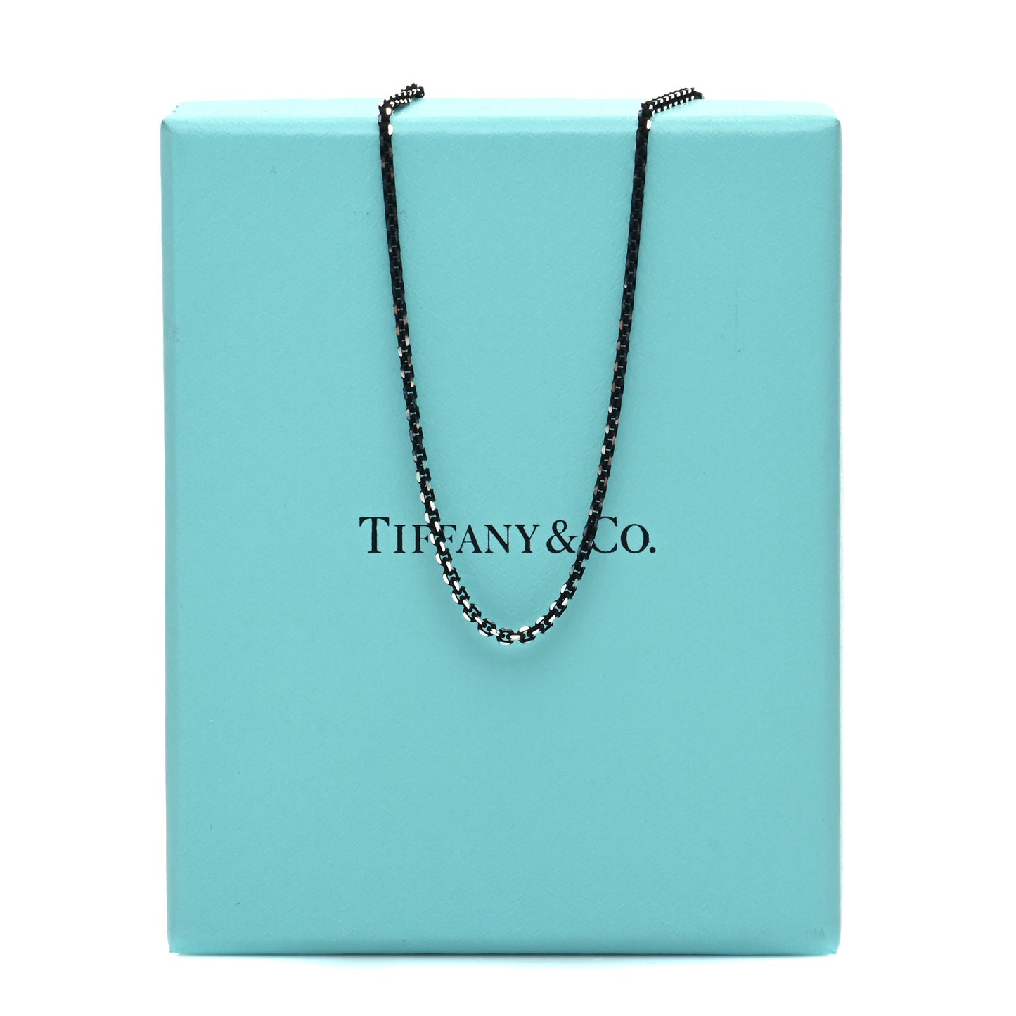 Sterling Silver Enamel 1.75mm Chain Necklace Black 30"