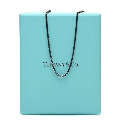Tiffany Sterling Silver Enamel 1.75mm Chain Necklace Black 30" 5 of 5