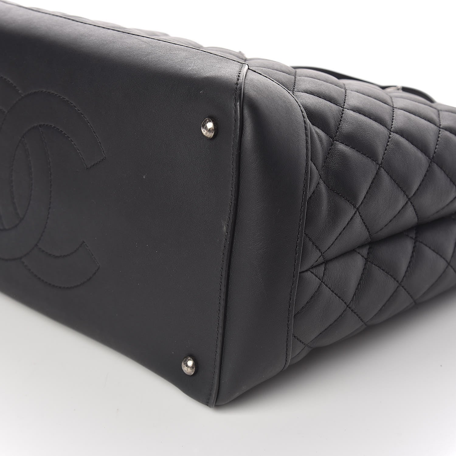 Chanel Calfskin Quilted Large Easy Shopping Tote Black 9 of 11