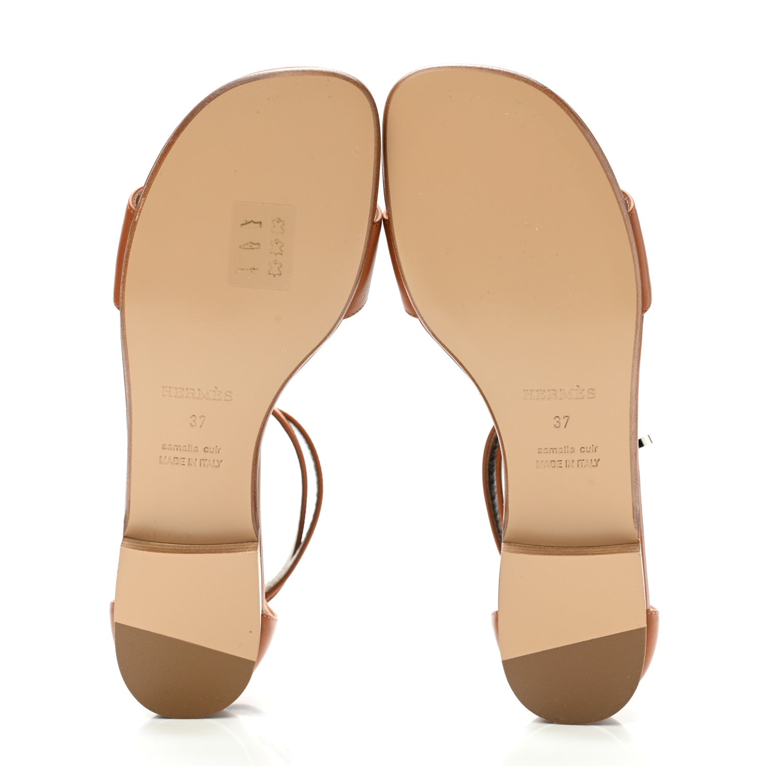 Hermes Heritage Calfskin Baia Sandals 37 Naturel 5 of 10