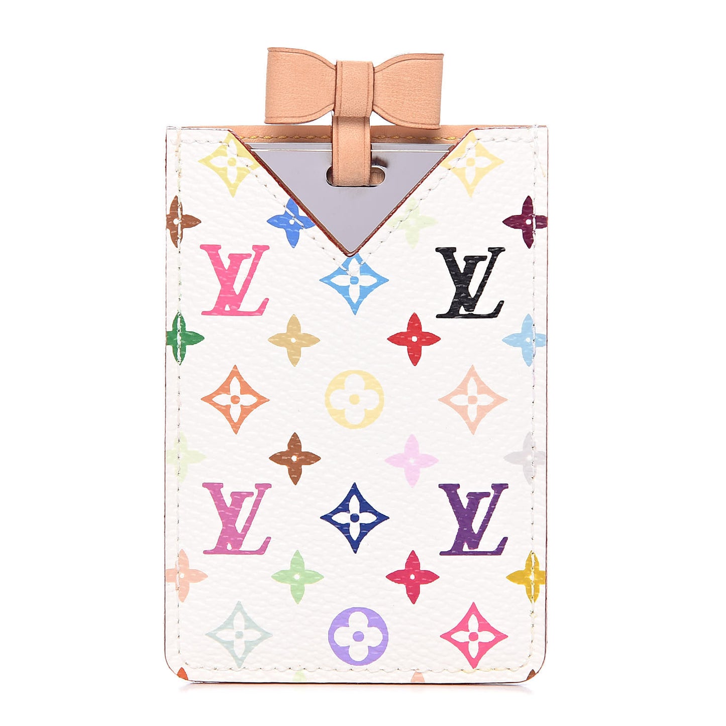 Monogram Multicolor Mirror and Case Pouch White