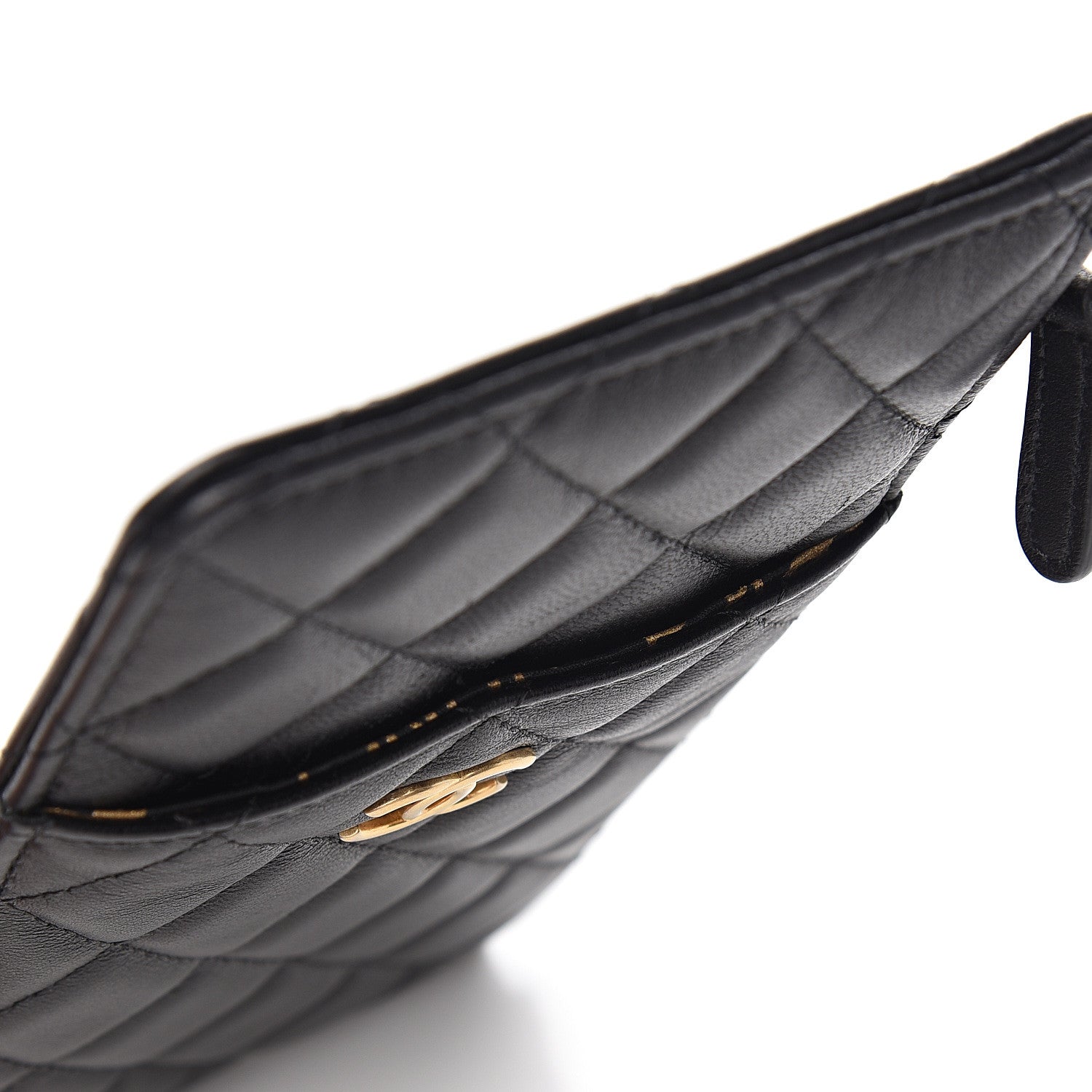 Chanel Lambskin Quilted Egyptian Amulet Classic Flat Wallet Pouch Black 7 of 8