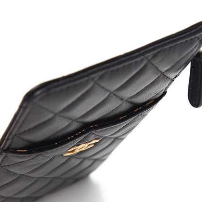 Chanel Lambskin Quilted Egyptian Amulet Classic Flat Wallet Pouch Black 7 of 8