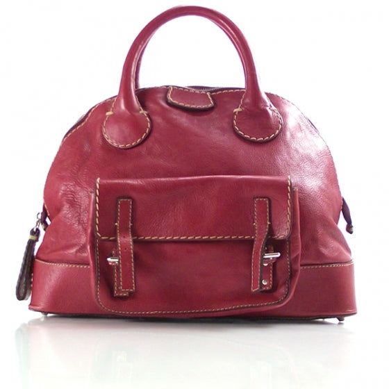 Chloe Calfskin Edith Dome Bowler Red 1 of 10