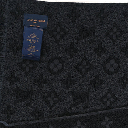 Louis Vuitton Wool Monogram Classic Scarf Black Black 3 of 3