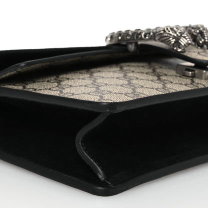 Gucci GG Supreme Monogram Suede Crystal Small Dionysus Shoulder Bag Beige Ebony Black 9 of 13