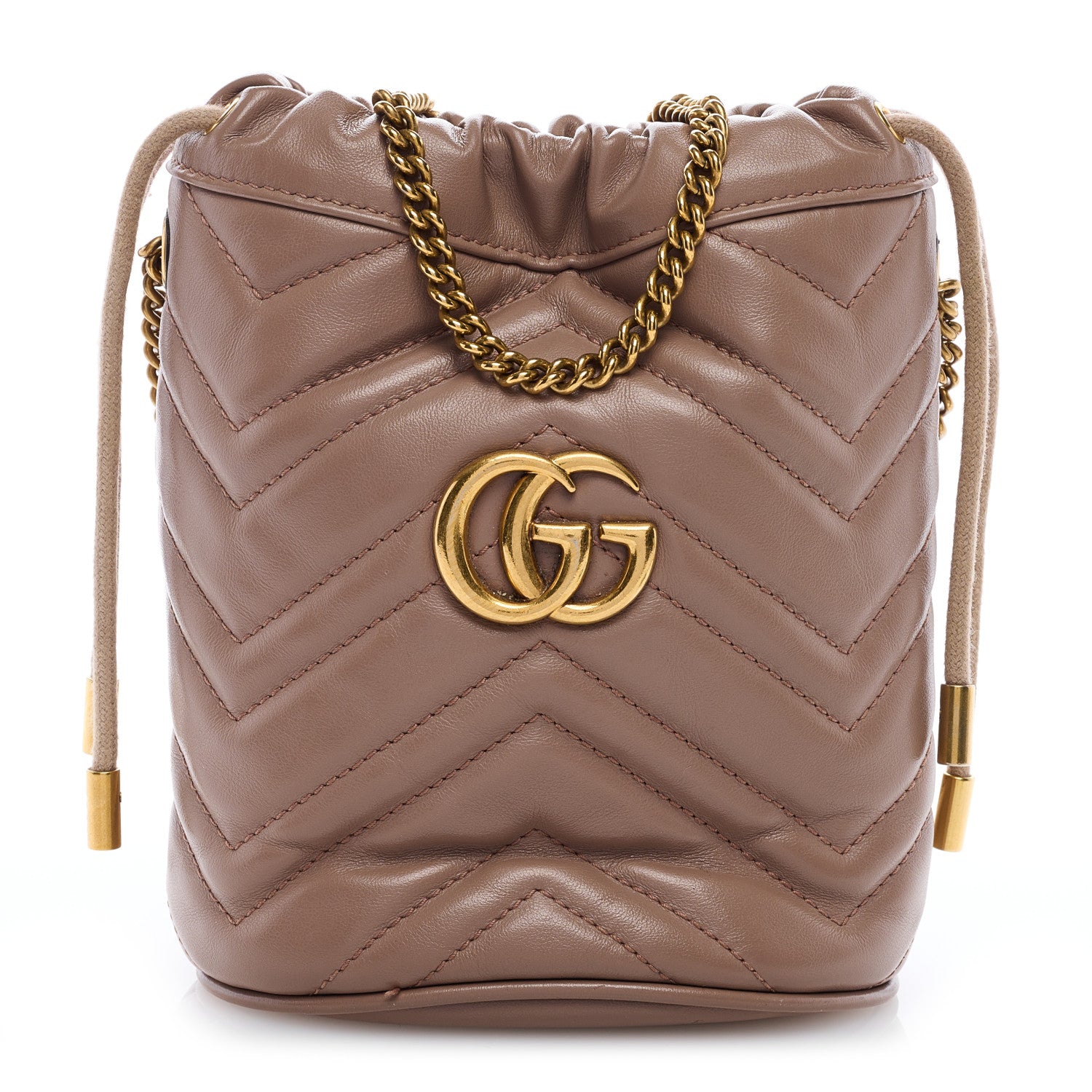 Gucci Calfskin Matelasse Mini GG Marmont 2.0 Bucket Bag Porcelain Rose 1 of 8