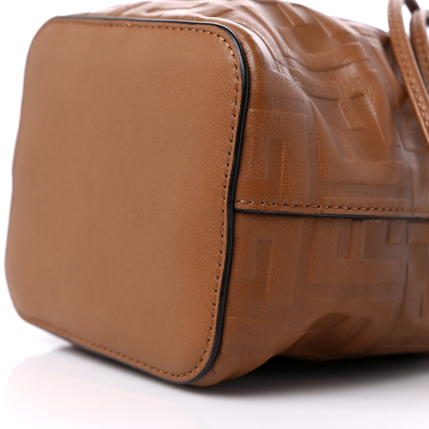 Fendi Vitello Cristallo Nature F is Fendi FF 1974 Embossed Mini Mon Tresor Bucket Bag Cuoio 9 of 10
