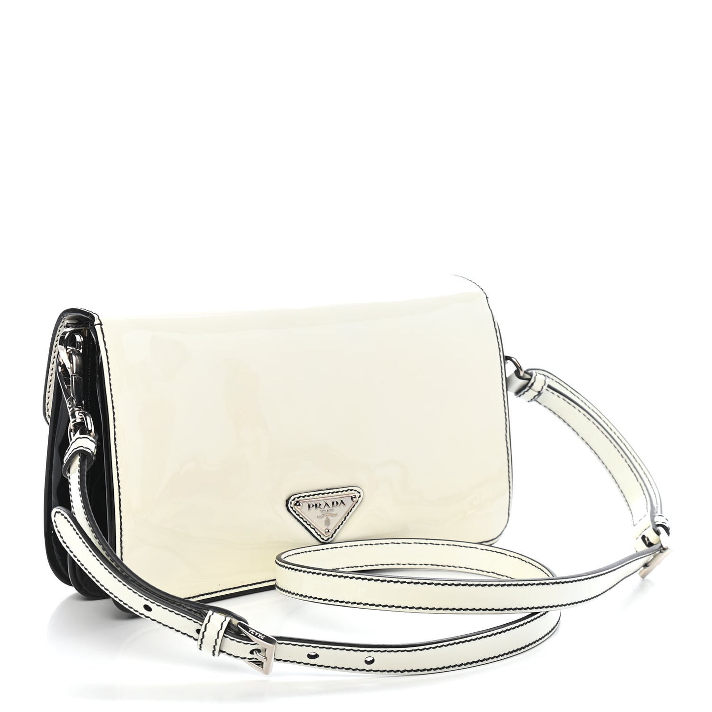 Vernice Crossbody Bag White Black