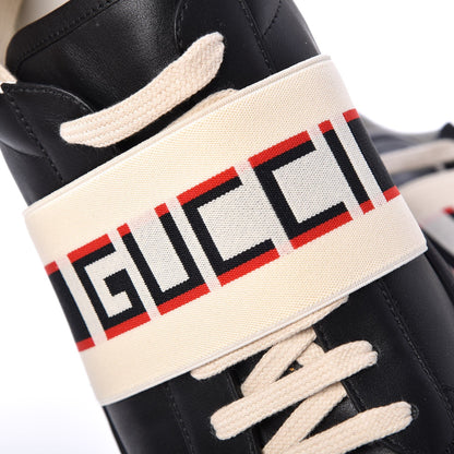 Gucci Calfskin Stripe Mens New Ace Sneakers 11 Black Ecru Red Flame 11 of 11