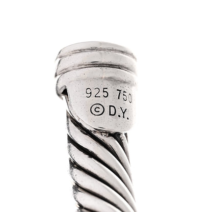 David Yurman Sterling Silver 18K Rose Gold Pink Sapphire 5mm Cable Classics Single Station Bracelet 3 of 4