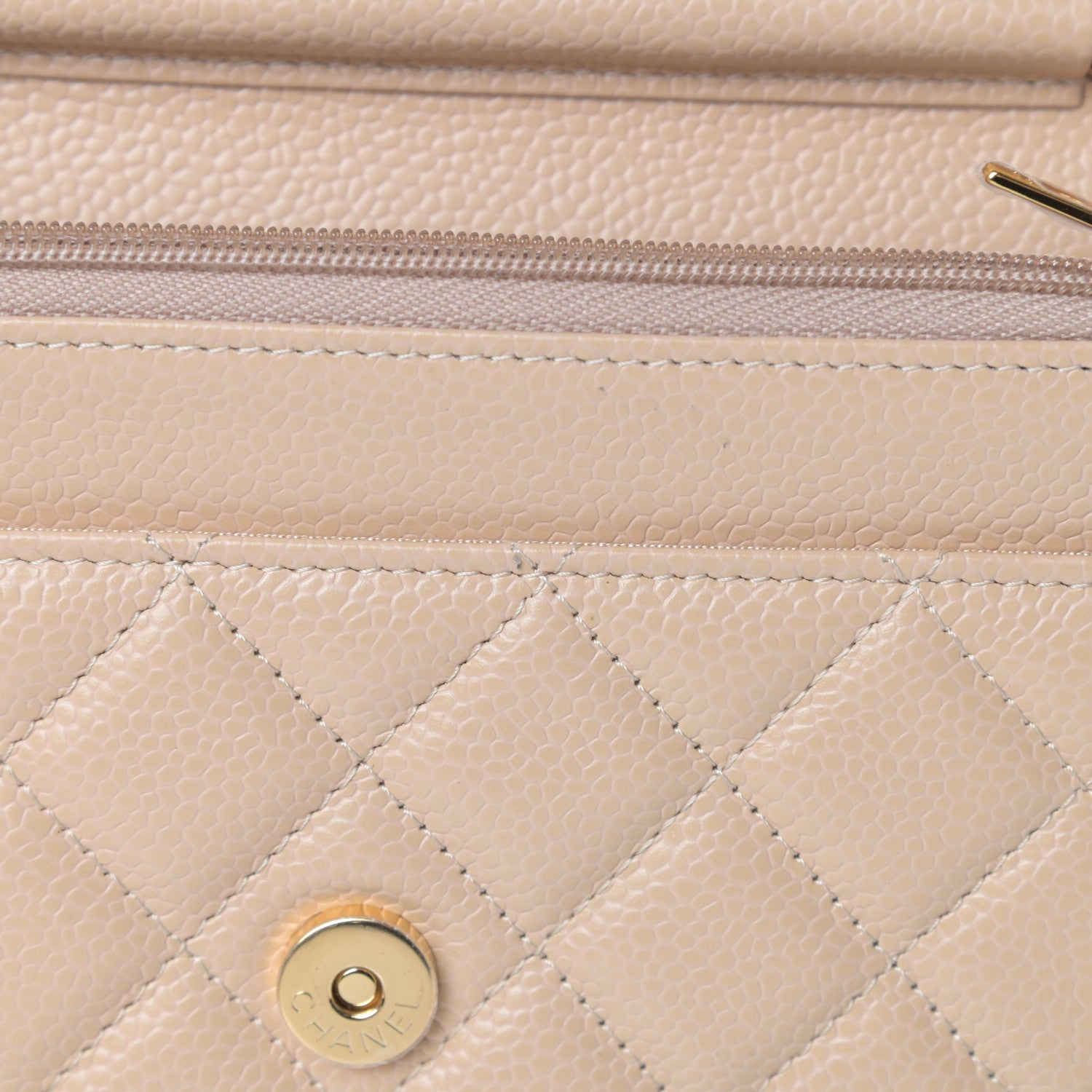 Chanel Caviar Quilted Wallet On Chain WOC Beige 12 of 14