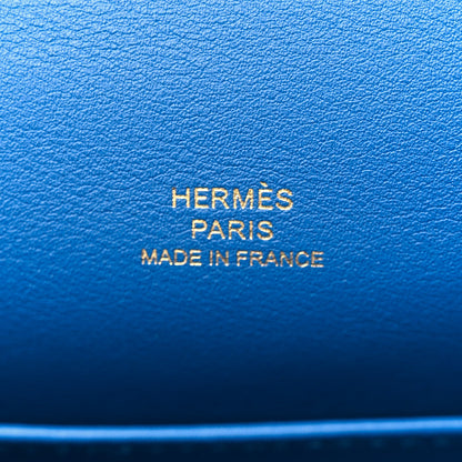 Hermes Swift Kelly Pochette Clutch Bleu France 6 of 11