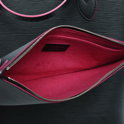 Louis Vuitton Epi Neverfull MM Black Hot Pink 7 of 11