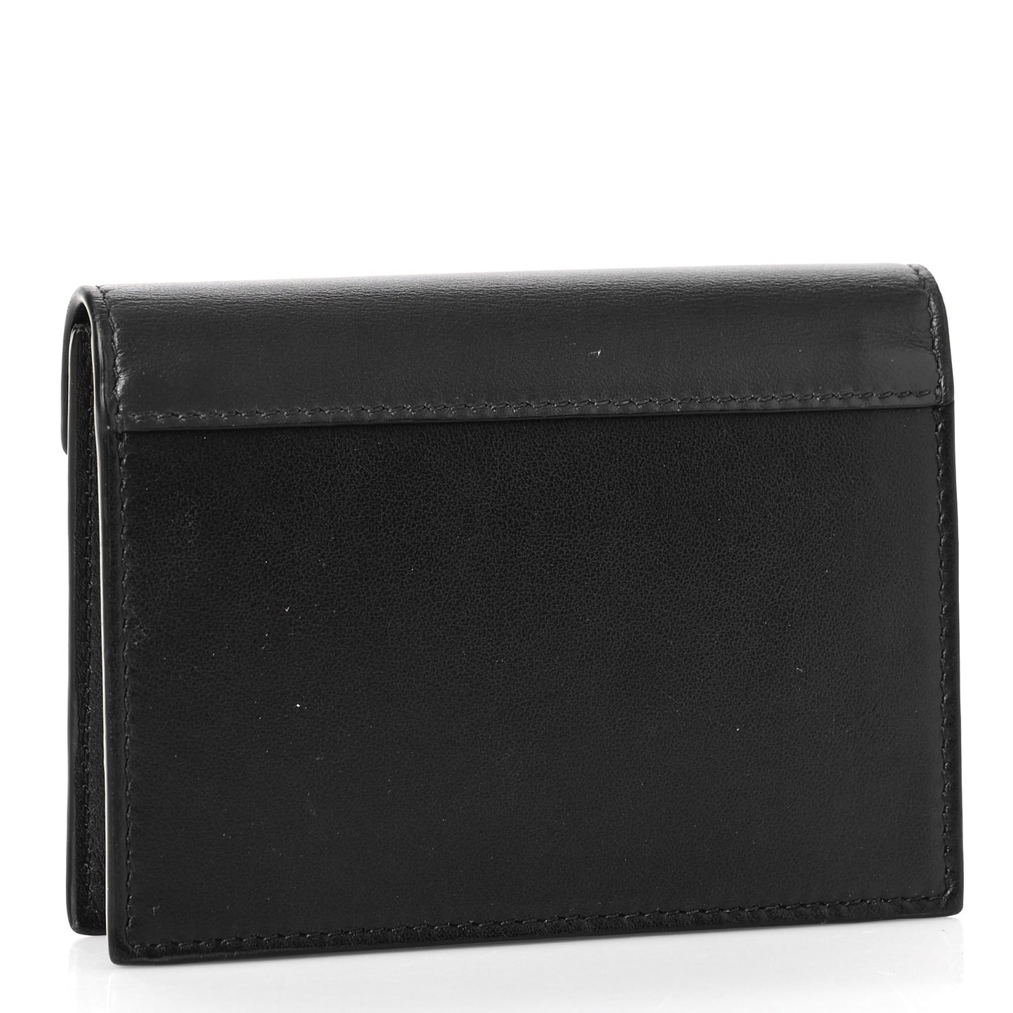Smooth Calfskin Pocket Card Holder Liquorice Black