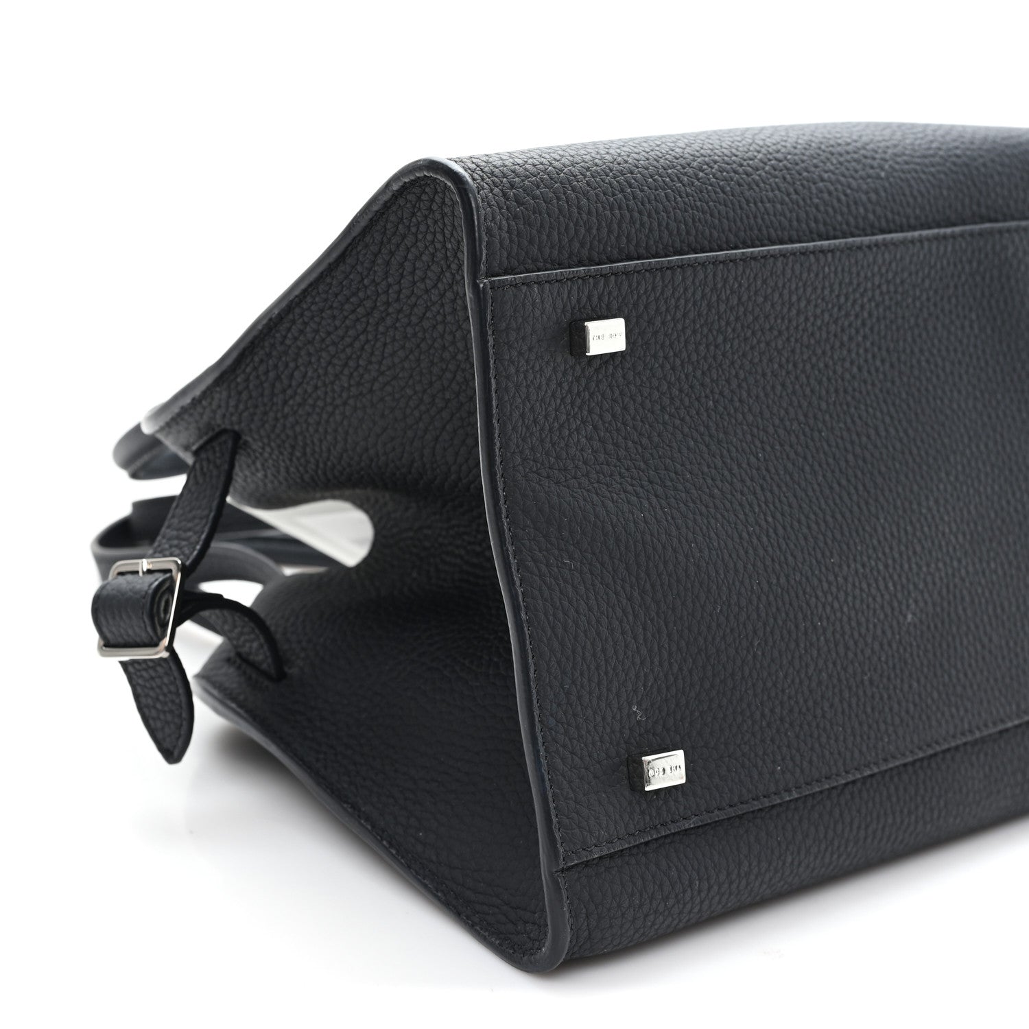 The Row Grained Calfskin Soft Margaux 10 Bag Black Black 8 of 9