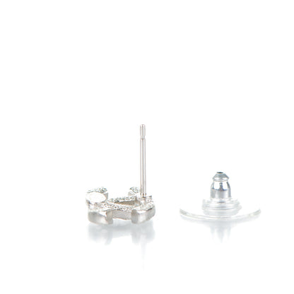 Chanel Crystal CC Earrings Silver 4 of 5